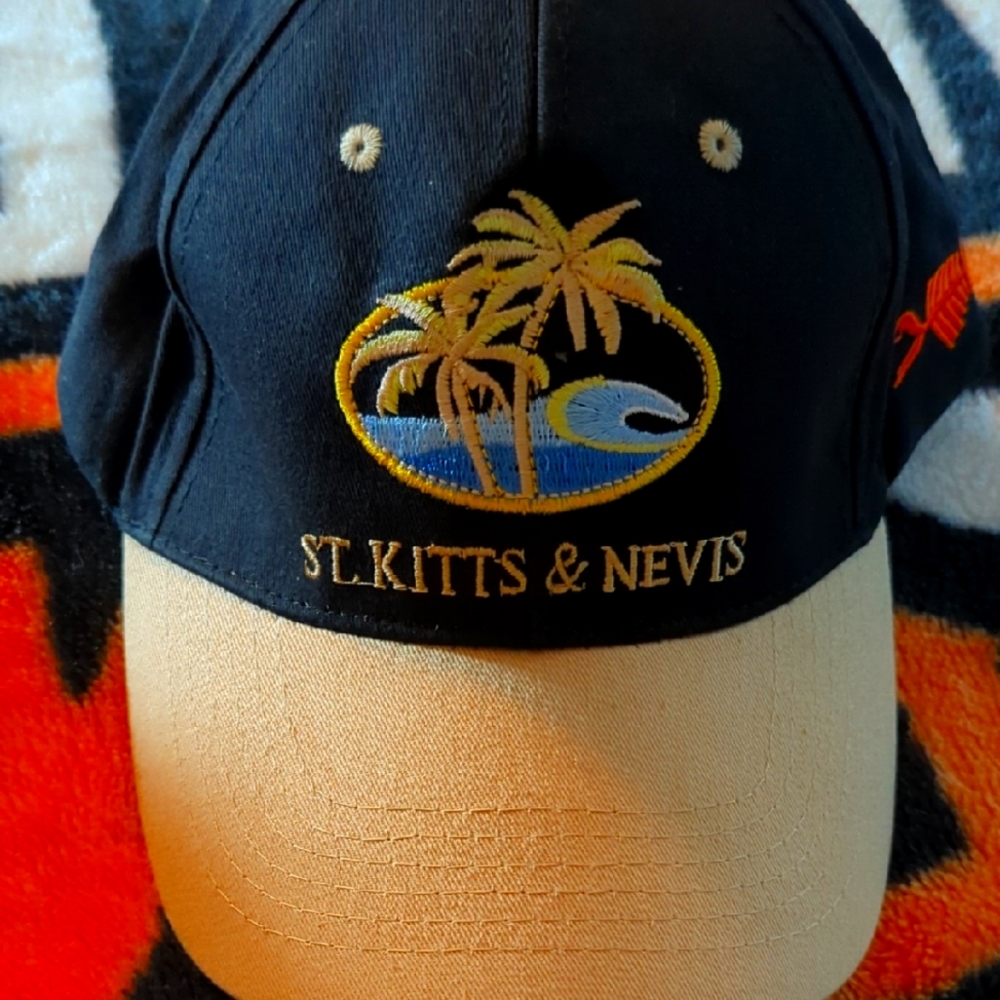 St. Kitts & Nevis Embroidered Black and Tan Cap